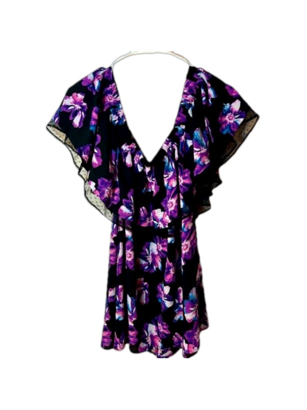 Michel studio collection off shoulder sleeveless floral layered blouse Size 20